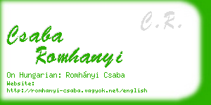 csaba romhanyi business card
